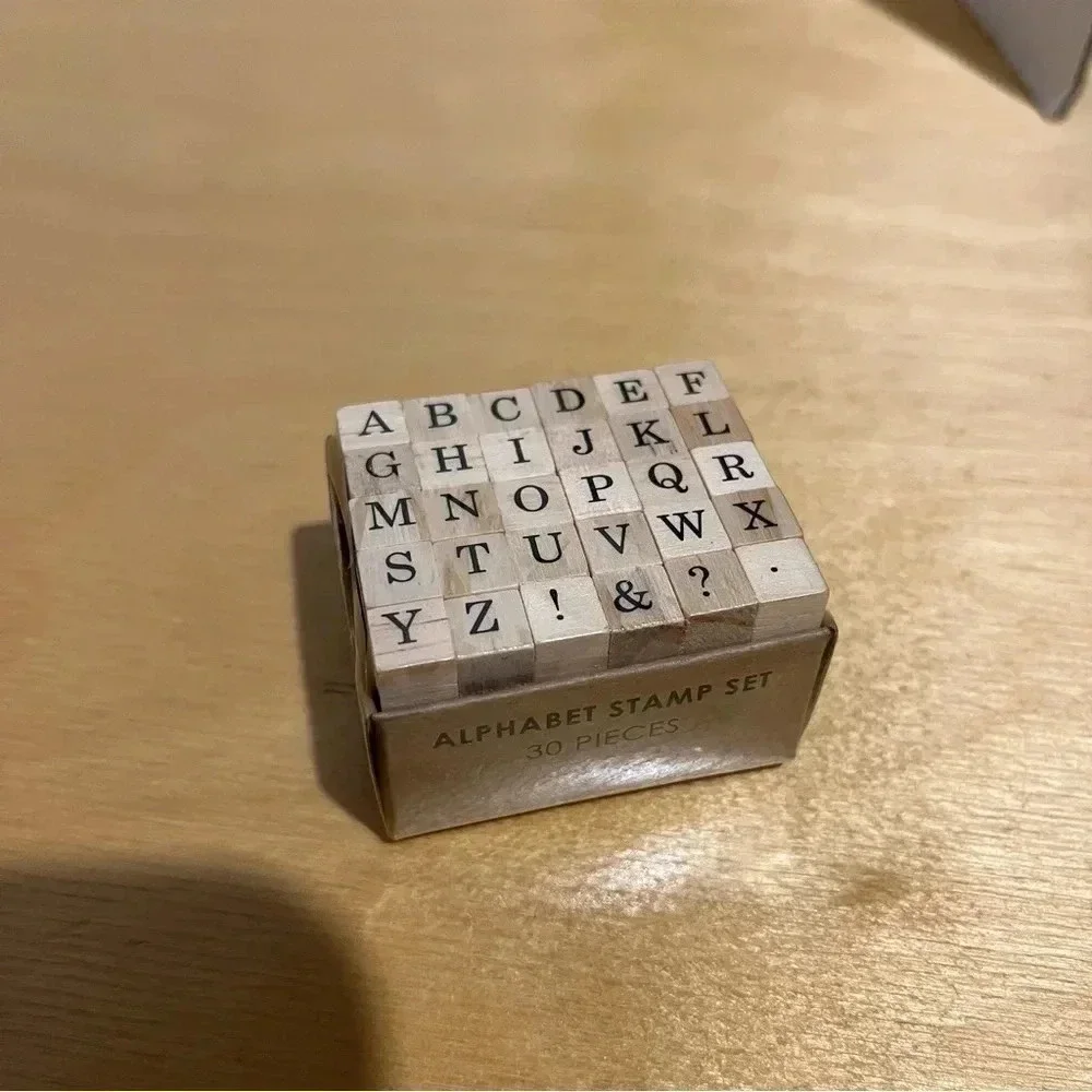 Ms. Sparkle Wooden Mini Alphabet Stamp Set 30 Pieces NWT